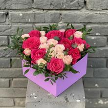 Цветочная композиция из Розы в коробке в Рязани