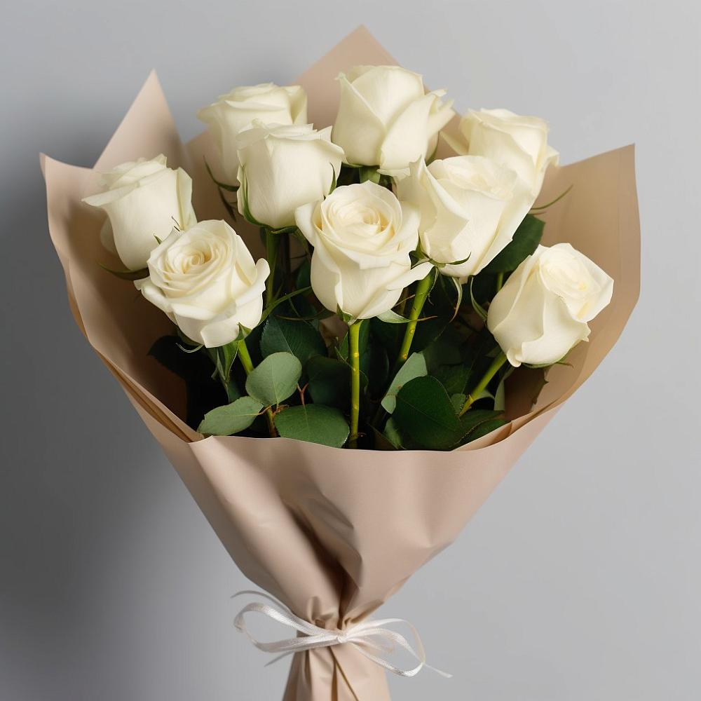 Букет 9 Белых роз Эдлесс Лав в Рязани