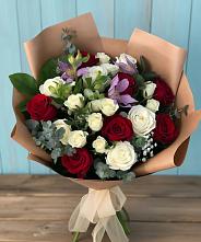 Букет цветов из:  Розы и Альстромерии #REPLACE_PRED# Рязани