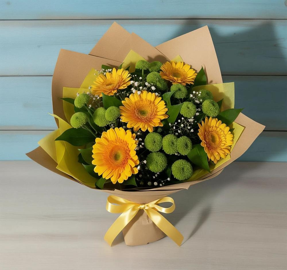 Букет цветов из: Герберы и Хризантемы в Рязани