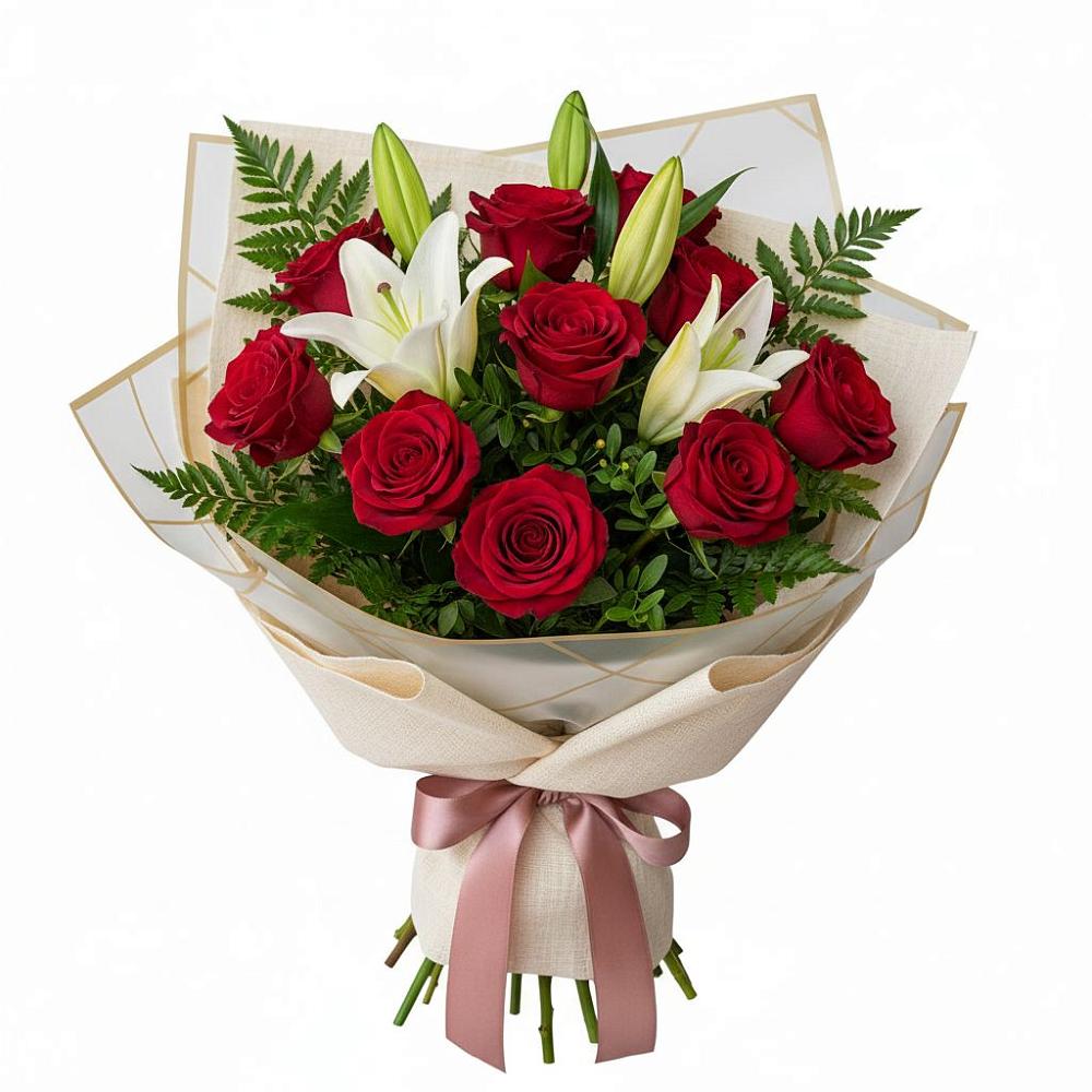 Букет цветов из: Лилии и Розы в Рязани