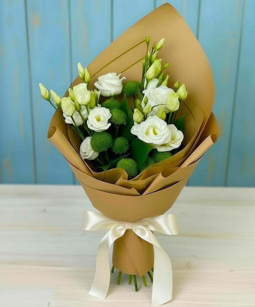 Букет цветов из: Хризантемы и Лизиантусы в Рязани