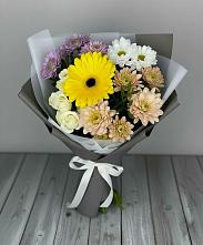 Букет цветов из:  Розы, Герберы и Хризантемы в Рязани