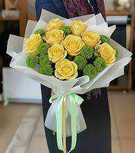 Букет цветов из:  Хризантемы и Розы в Рязани