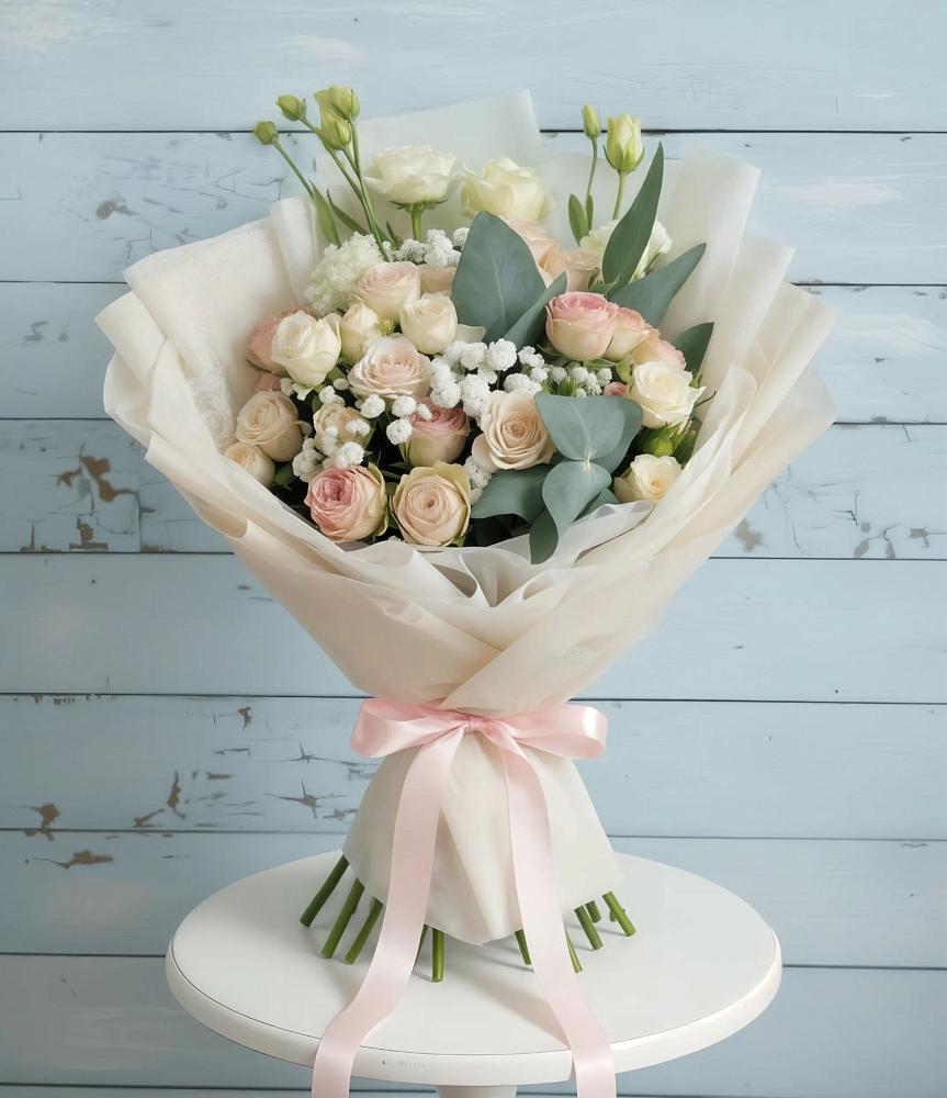 Букет цветов из: Розы и Лизиантусы в Рязани