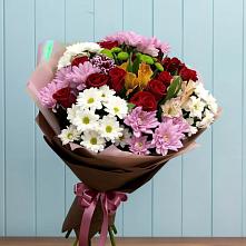 Букет цветов из:  Розы, Хризантемы и Альстромерии в Рязани