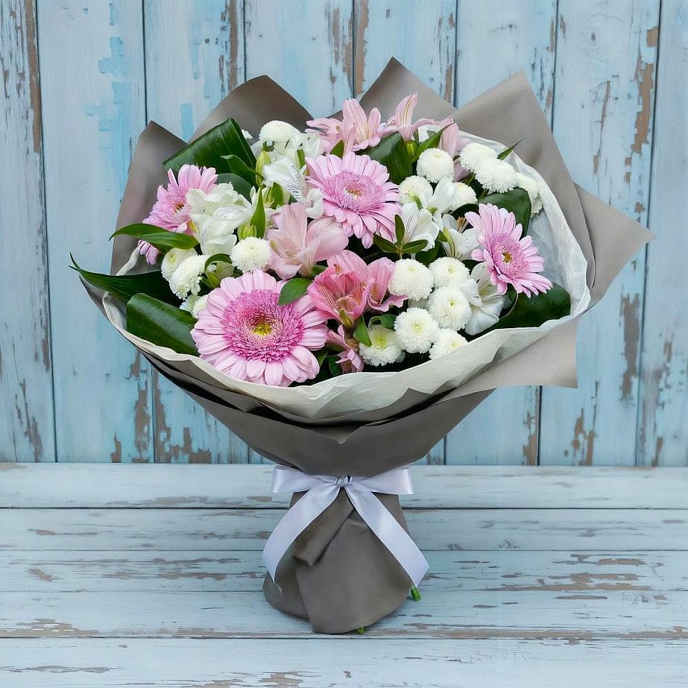 Букет цветов из: Герберы, Альстромерии и Хризантемы в Рязани