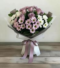 Букет цветов из:  Хризантемы и Розы #REPLACE_PRED# Рязани