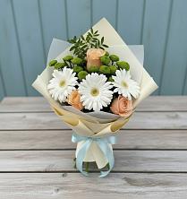 Букет цветов из:  Герберы, Розы и Хризантемы в Рязани